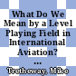 What Do We Mean by a Level Playing Field in International Aviation? [E-Book] /