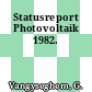 Statusreport Photovoltaik 1982.