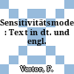 Sensitivitätsmodell : Text in dt. und engl.