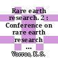 Rare earth research. 2 : Conference on rare earth research 3 : proceedings Clearwater, FL, 21.04.63-24.04.63 /