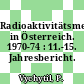 Radioaktivitätsmessungen in Österreich. 1970-74 : 11.-15. Jahresbericht.