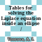 Tables for solving the Laplace equation inside an ellipse /