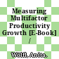 Measuring Multifactor Productivity Growth [E-Book] /
