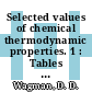 Selected values of chemical thermodynamic properties. 1 : Tables for the first 23 elements in the standard order of arrangement /