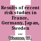 Results of recent risk studies in France, Germany, Japan, Sweden and the United States.