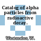 Catalog of alpha particles from radioactive decay.