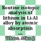 Routine isotopic analysis of lithium in Li-Al alloy by atomic absorption spectrometry : [E-Book]