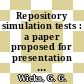 Repository simulation tests : a paper proposed for presentation at the American Ceramic Society annual Meeting Pittsburgh, PA April 29 - May 3, 1984 [E-Book] /