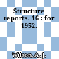 Structure reports. 16 : for 1952.