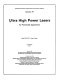 Ultrahigh power lasers: seminar : Reston, VA, 22.03.1976-23.03.1976 : For practicable applications /