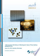 15th European Workshop on Metalorganic Vapour Phase Epitaxy (EWMOVPE XV) : June 2-5, 2013, Aachen, Germany /