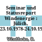 Seminar und Statusreport Windenergie : Jülich, 23.10.1978-24.10.1978.