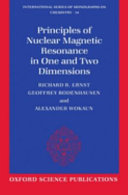 Principles of nuclear magnetic resonance in one and two dimensions.