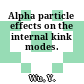 Alpha particle effects on the internal kink modes.