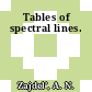 Tables of spectral lines.