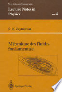 Mécanique des fluides fondamentale [E-Book] /