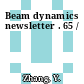 Beam dynamics newsletter . 65 /
