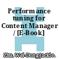 Performance tuning for Content Manager / [E-Book]
