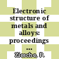 Electronic structure of metals and alloys: proceedings of the annual international symposium. 0013 : Johnsbach, 02.05.83-06.05.83.