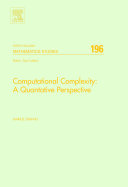 Computational complexity [E-Book] : a quantitative perspective /